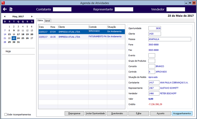 Reprogramação de Oportunidade 78