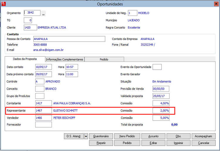 Reprogramação de Oportunidade 87