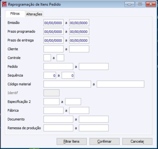 Reprogramar Itens de Pedido