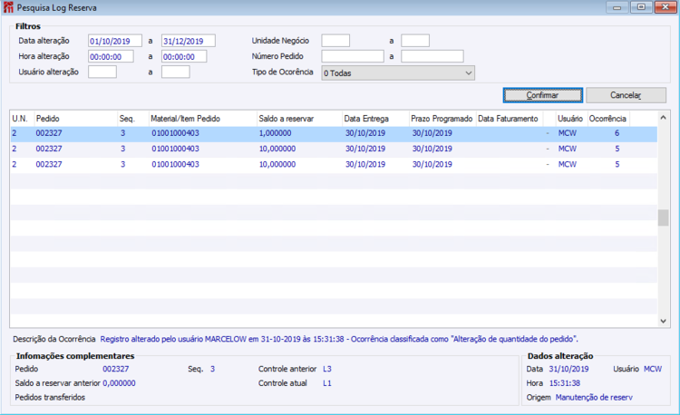 Reserva Futura Integrada entre Unidades de Negócio 59