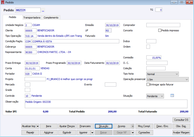 Reserva Futura Integrada entre Unidades de Negócio 76