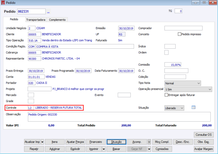 Reserva Futura Integrada entre Unidades de Negócio 79
