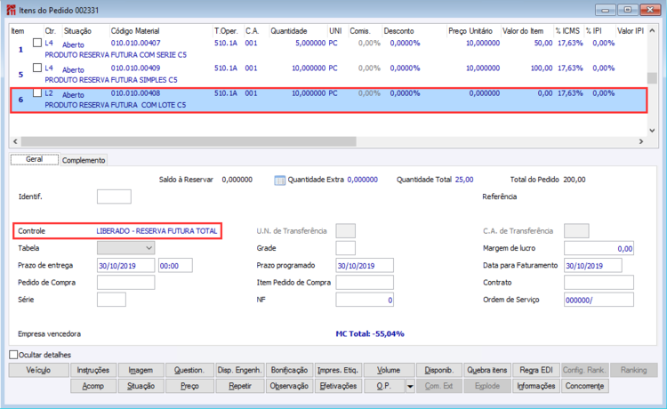 Reserva Futura Integrada entre Unidades de Negócio 80