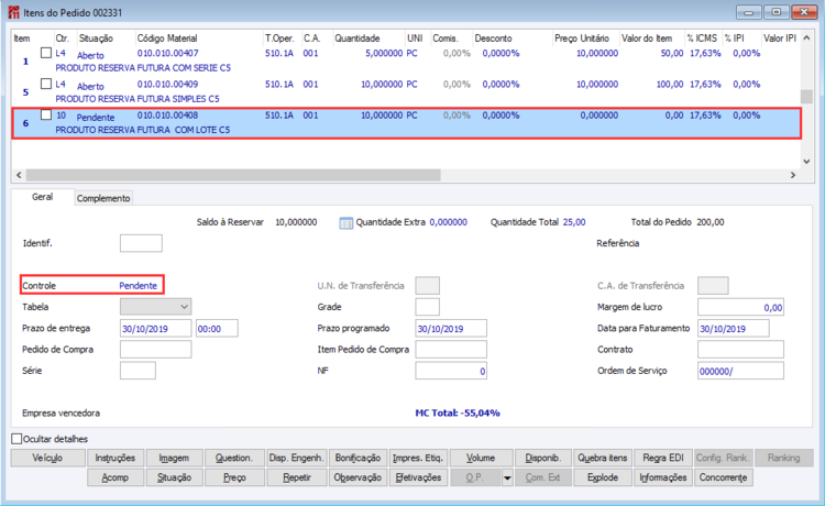 Reserva Futura Integrada entre Unidades de Negócio 86