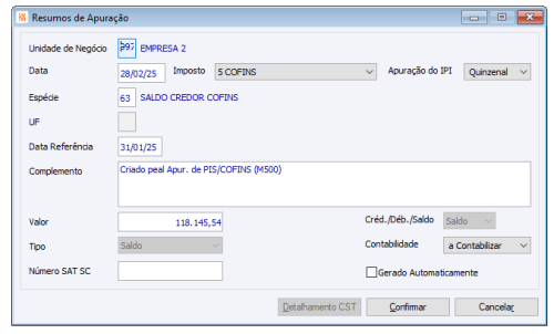 Resumos de Apurações