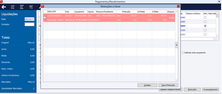 Pagamento Recebimento