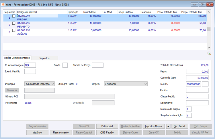 Retorno Beneficiamento Automático 10