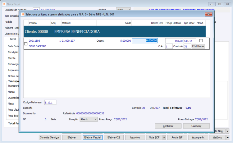 Retorno Beneficiamento Automático 21