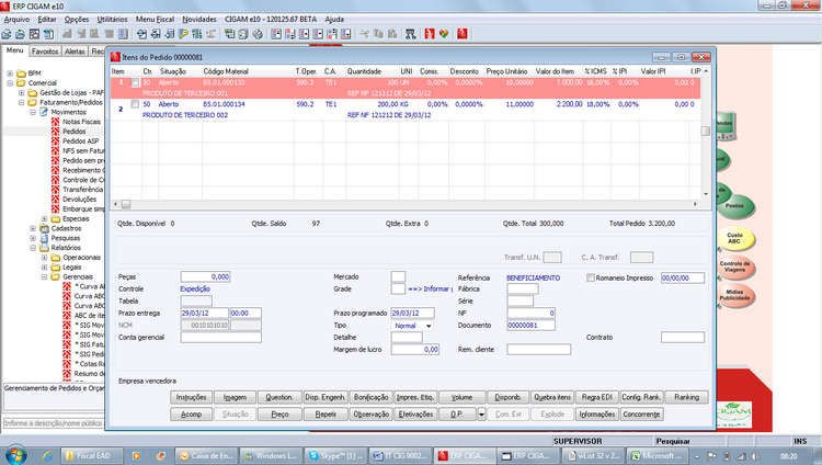 Retorno Beneficiamento Automático 29