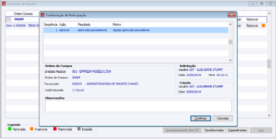 Confirmação de Participação - Múltiplos Aprovadores