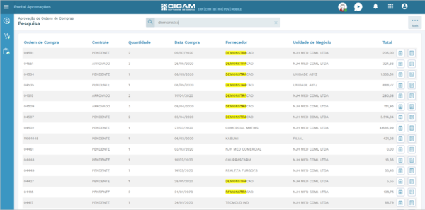 Pesquisando Ordem de Compra