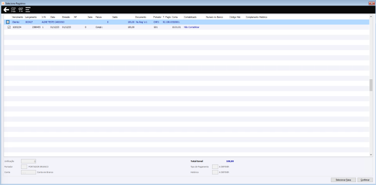 Unificar Contas a Receber