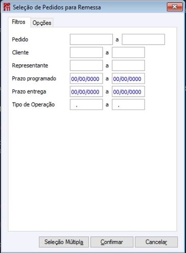 Selecionar Pedidos para Remessa