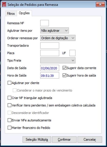 Arquivo:Selecionar Pedidos Remessa Opcoes.jpeg