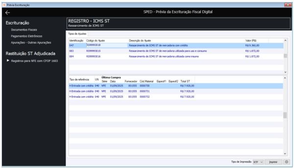 Prévia Escrituração