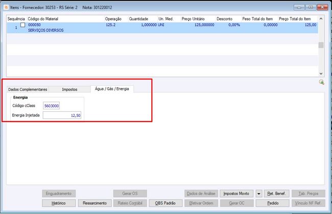 Nota de Energia Elétrica Modelo 06