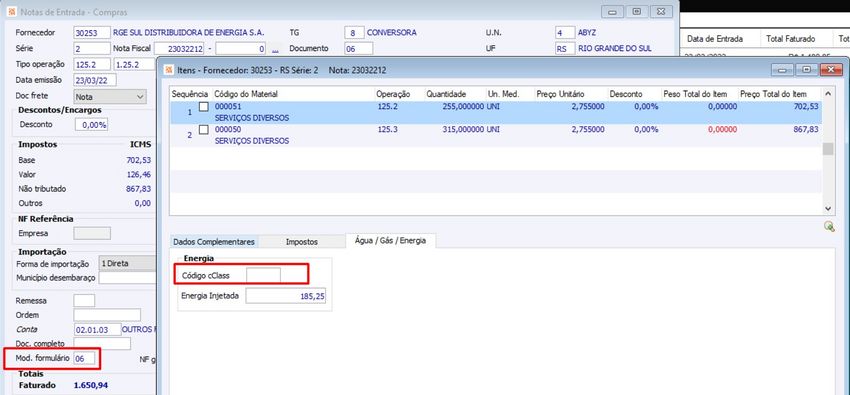 Nota Fiscal Modelo 06