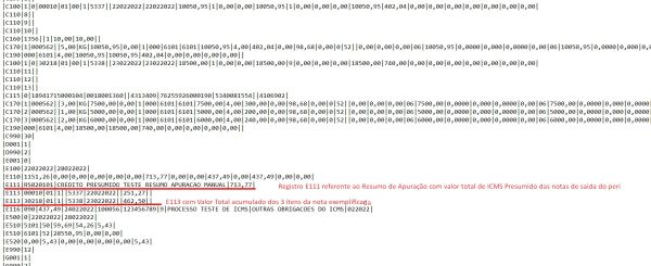Registro E111 e E113