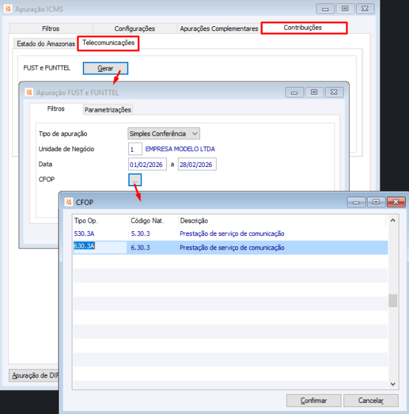 Arquivo:Tela Apuracao FUST FUNTTEL Filtros.png