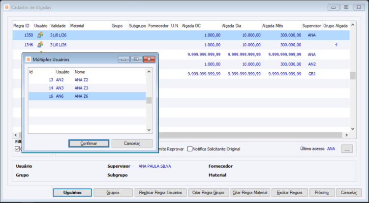 Usuários Múltiplos
