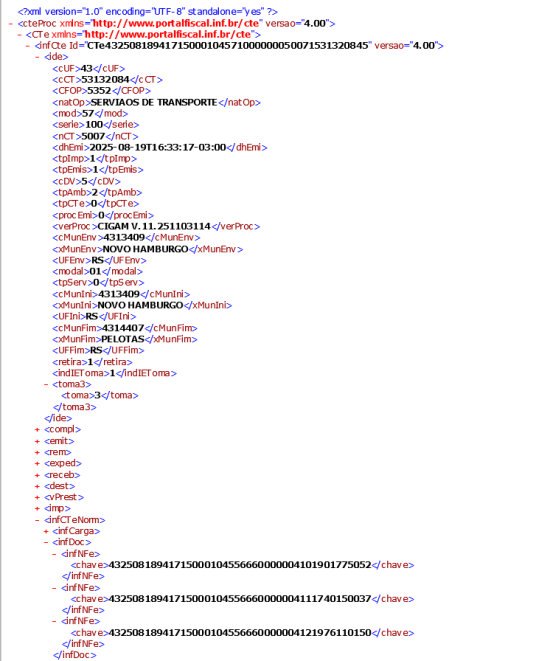 XML CTe