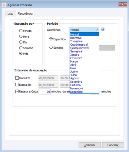 Recorrência - Mês