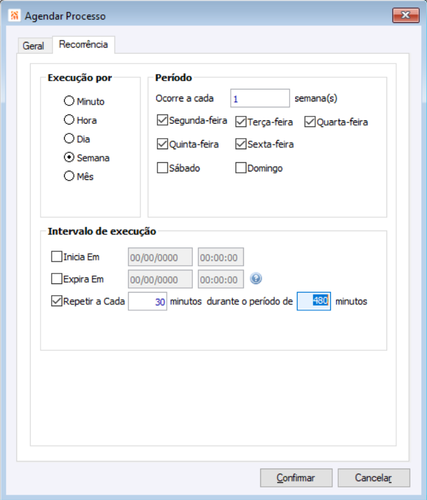 Recorrência - Semana